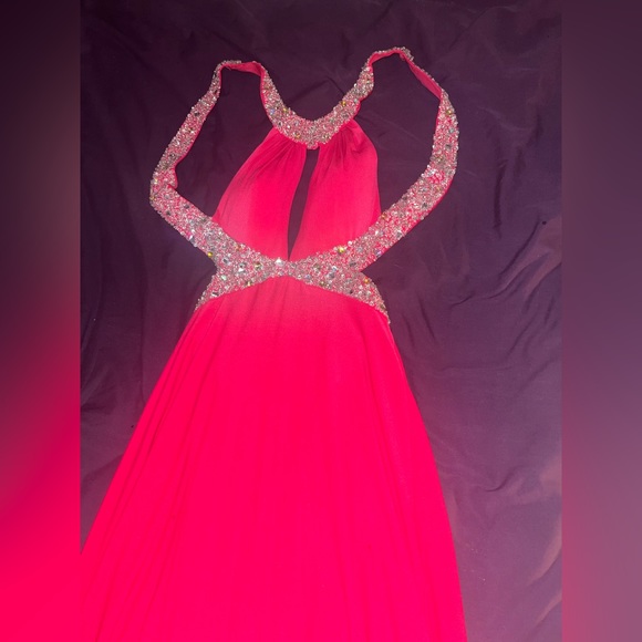 Sheath/Column Sweep Train Prom Dress With back Open - Picture 4 of 4